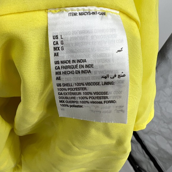 Style & Co Yellow Floral Flutter Sleeve Ruffle Summer Dress Size L Large New - Picture 7 of 10